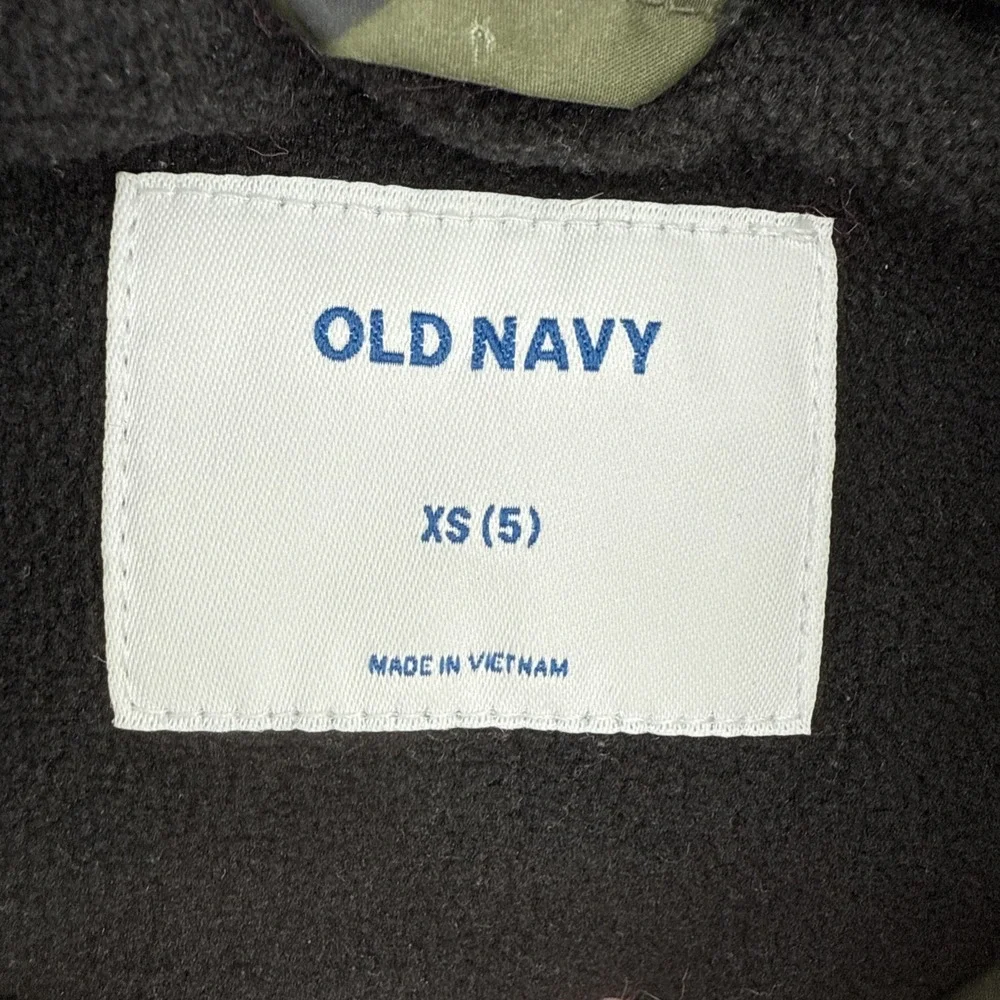 Old Navy Kids Full Zip Outdoor Puffer Jacket Camo Sleeveless Vest Size XS(5)‎